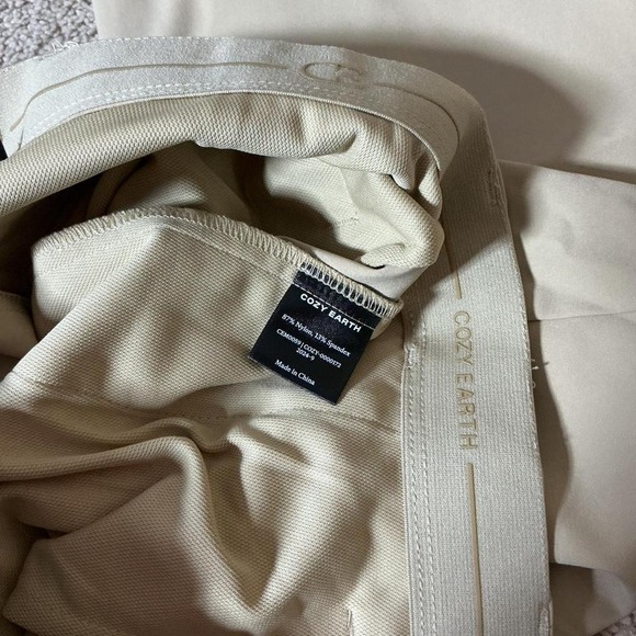 Cozy Earth Mens Stretch Performance Pants Sand Beige 33x30 CEM0059 - Picture 3 of 6